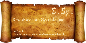 Draskovics Szalóme névjegykártya